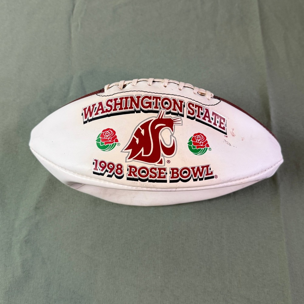 Vintage Baden 1998 Rose bowl Leather Football Signed Jack Thompson WSU USA